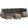 Image de vidaXL - 7-delige - Loungeset - met - kussens - poly - rattan - grijs