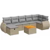 Image de vidaXL - 8-delige - Loungeset - met - kussens - poly - rattan - beige