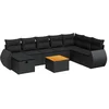 Image de vidaXL - 9-delige - Loungeset - met - kussens - poly - rattan - zwart