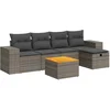 Image de vidaXL - 6-delige - Loungeset - met - kussens - poly - rattan - grijs