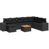 Image de vidaXL - 9-delige - Loungeset - met - kussens - poly - rattan - zwart