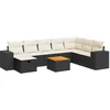 Image de vidaXL - 9-delige - Loungeset - met - kussens - poly - rattan - zwart