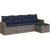 Image de vidaXL - 5-delige - Loungeset - met - kussens - poly - rattan - grijs