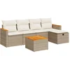 Image de vidaXL - 6-delige - Loungeset - met - kussens - poly - rattan - beige