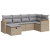 Image de vidaXL - 6-delige - Loungeset - met - kussens - poly - rattan - beige