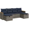 Image de vidaXL - 6-delige - Loungeset - met - kussens - poly - rattan - grijs