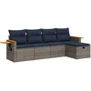 Image de vidaXL - 5-delige - Loungeset - met - kussens - poly - rattan - grijs