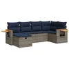 Image de vidaXL - 6-delige - Loungeset - met - kussens - poly - rattan - grijs