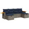 Image de vidaXL - 6-delige - Loungeset - met - kussens - poly - rattan - grijs