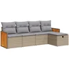 Image de vidaXL - 5-delige - Loungeset - met - kussens - poly - rattan - beige