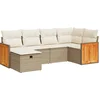 Image de vidaXL - 6-delige - Loungeset - met - kussens - poly - rattan - beige