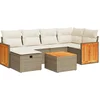 Image de vidaXL - 7-delige - Loungeset - met - kussens - poly - rattan - beige