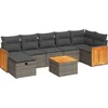 Image de vidaXL - 8-delige - Loungeset - met - kussens - poly - rattan - grijs