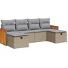 Image de vidaXL - 6-delige - Loungeset - met - kussens - poly - rattan - beige
