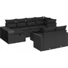 Image de vidaXL - 11-delige - Loungeset - met - kussens - poly - rattan - zwart