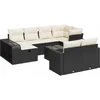 Image de vidaXL - 11-delige - Loungeset - met - kussens - poly - rattan - zwart