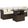 Image de vidaXL - 5-delige - Loungeset - met - kussens - poly - rattan - bruin