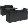 Image de vidaXL - 6-delige - Loungeset - met - kussens - poly - rattan - zwart