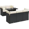 Image de vidaXL - 6-delige - Loungeset - met - kussens - poly - rattan - zwart