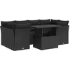 Image de vidaXL - 7-delige - Loungeset - met - kussens - poly - rattan - zwart