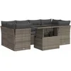 Image de vidaXL - 7-delige - Loungeset - met - kussens - poly - rattan - grijs