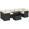 Image de vidaXL - 8-delige - Loungeset - met - kussens - poly - rattan - zwart