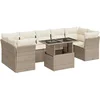 Image de vidaXL - 8-delige - Loungeset - met - kussens - poly - rattan - beige