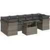 Image de vidaXL - 8-delige - Loungeset - met - kussens - poly - rattan - grijs