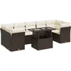 Image de vidaXL - 8-delige - Loungeset - met - kussens - poly - rattan - bruin