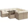 Image de vidaXL - 9-delige - Loungeset - met - kussens - poly - rattan - beige
