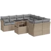 Image de vidaXL - 9-delige - Loungeset - met - kussens - poly - rattan - beige