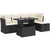 Image de vidaXL - 6-delige - Loungeset - met - kussens - poly - rattan - zwart