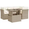 Image de vidaXL - 5-delige - Loungeset - met - kussens - poly - rattan - beige