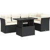 Image de vidaXL - 6-delige - Loungeset - met - kussens - poly - rattan - zwart