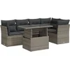 Image de vidaXL - 6-delige - Loungeset - met - kussens - poly - rattan - grijs