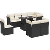 Image de vidaXL - 9-delige - Loungeset - met - kussens - poly - rattan - zwart