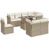 Image de vidaXL - 9-delige - Loungeset - met - kussens - poly - rattan - beige