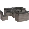 Image de vidaXL - 9-delige - Loungeset - met - kussens - poly - rattan - grijs