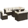 Image de vidaXL - 9-delige - Loungeset - met - kussens - poly - rattan - bruin