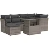 Image de vidaXL - 7-delige - Loungeset - met - kussens - poly - rattan - grijs