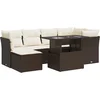 Image de vidaXL - 7-delige - Loungeset - met - kussens - poly - rattan - bruin