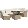 Image de vidaXL - 8-delige - Loungeset - met - kussens - poly - rattan - beige
