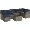 Image de vidaXL - 8-delige - Loungeset - met - kussens - poly - rattan - acacia - grijs