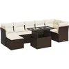 Image de vidaXL - 8-delige - Loungeset - met - kussens - poly - rattan - bruin