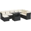 Image de vidaXL - 9-delige - Loungeset - met - kussens - poly - rattan - zwart