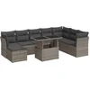Image de vidaXL - 9-delige - Loungeset - met - kussens - poly - rattan - grijs