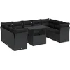 Image de vidaXL - 10-delige - Loungeset - met - kussens - poly - rattan - zwart