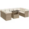 Image de vidaXL - 10-delige - Loungeset - met - kussens - poly - rattan - beige
