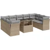 Image de vidaXL - 10-delige - Loungeset - met - kussens - poly - rattan - beige