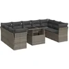 Image de vidaXL - 10-delige - Loungeset - met - kussens - poly - rattan - grijs